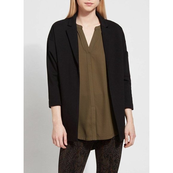 Lysse Liberty Jacket Blazer Size Large Black 24-2275-M2 Open Front Ponte Knit - Picture 2 of 9